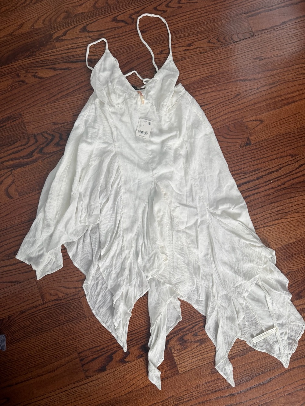 Free People White Handkerchief Hem Slip Dress